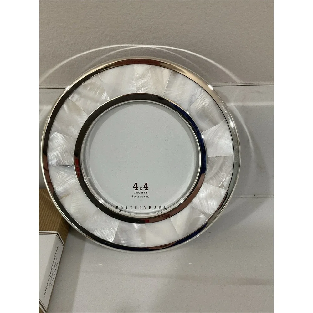 NIB Pottery Barn Mother of Pearl Frame Round 4